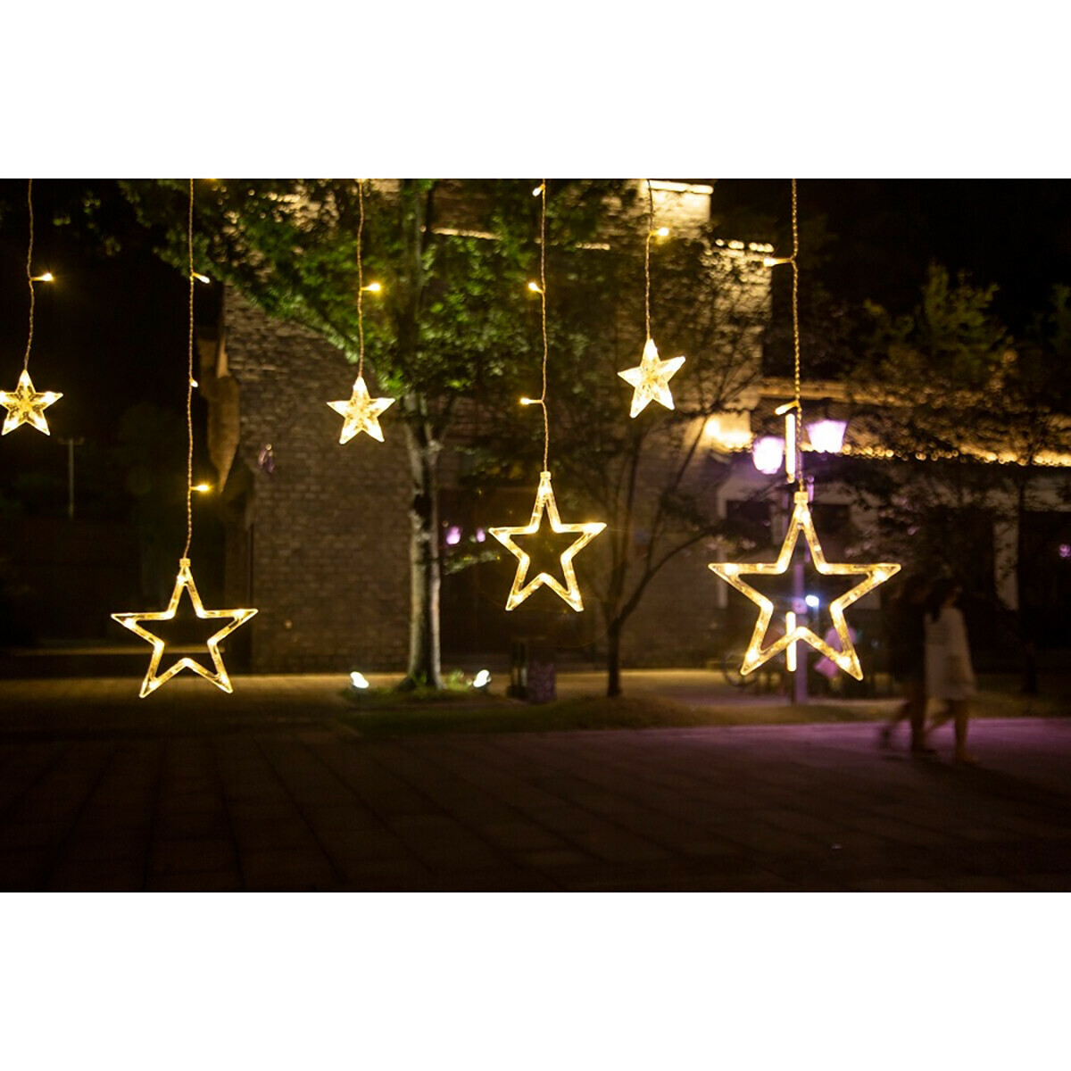 LED Lichtervorhang - Weihnachtsbeleuchtung - Maxozo Star - Stern - Warmweiß  - 150 LEDs - 2.5 Meter - USB - Fernbedienung - Timer
