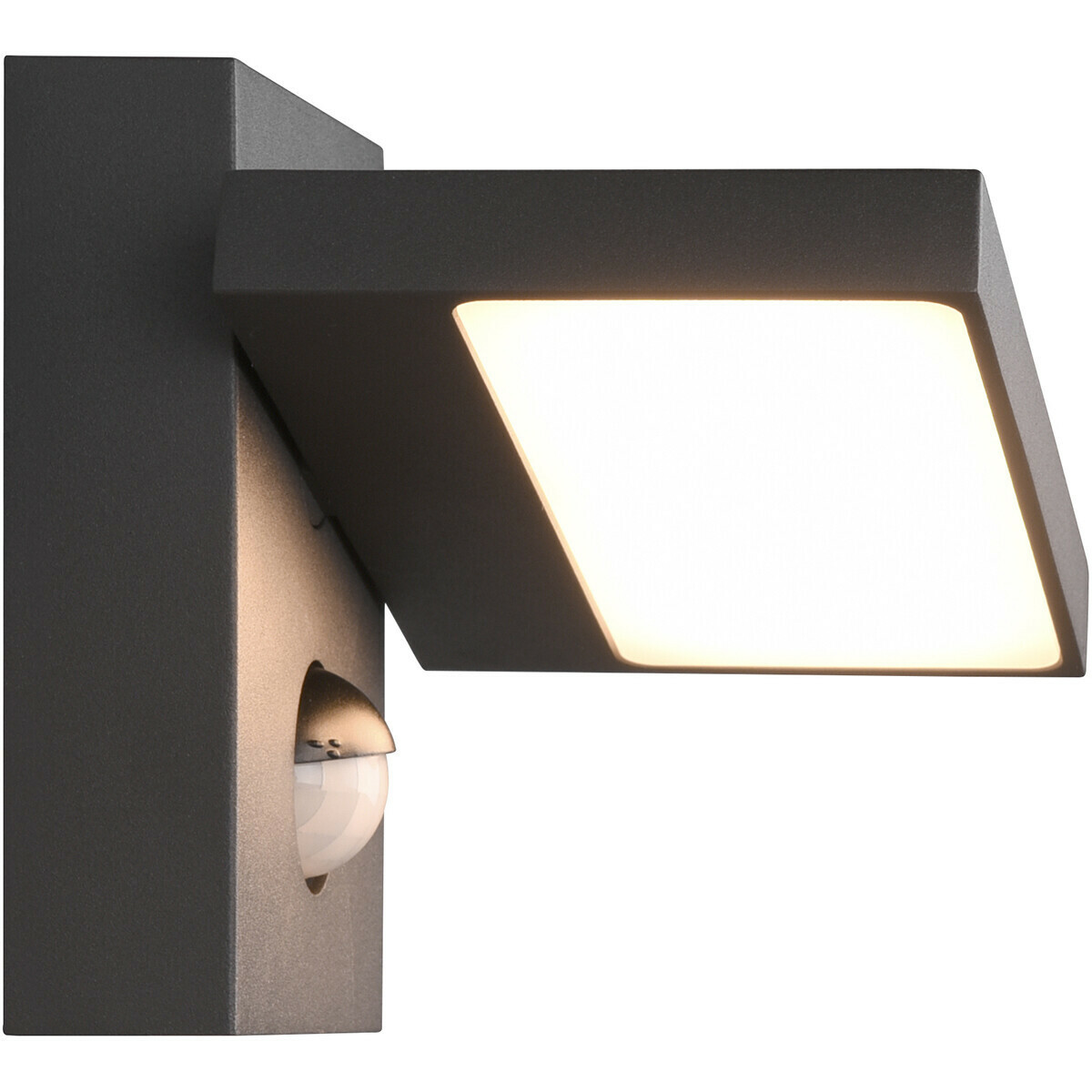 LED Gartenbeleuchtung mit Bewegungsmelder - Wand-Außenleuchte - Trion Ihson  - 8W - Warmweiß 3000K - Drehbar - Quadrat - Mattanthrazit - Aluminium | BES  LED | Wandleuchten