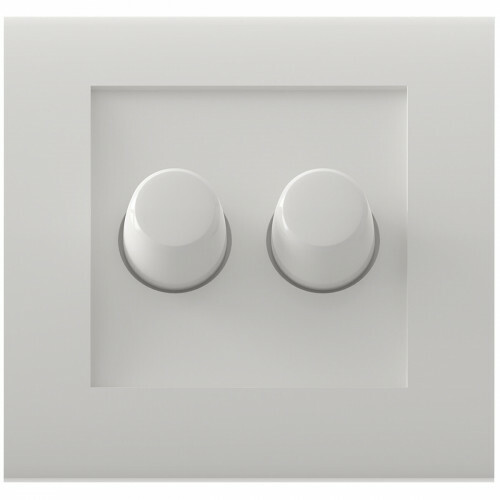CALEX - LED Dimmer - Einbau - Doppelter Knopf - 3-70W - Weiß