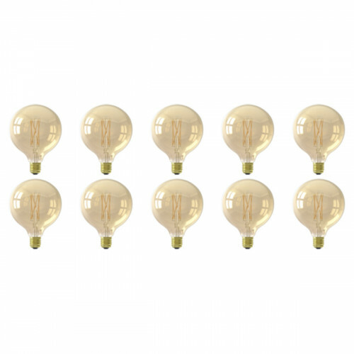 CALEX - LED Lampe 10er Pack - Globe Spiral - Filament G125 - E27 Sockel - Dimmbar - 4W - Warmweiß 2100K - Bernstein