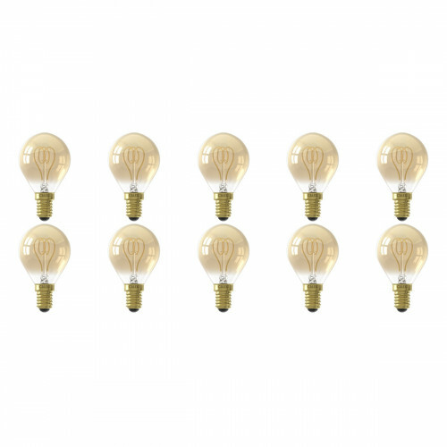 CALEX - LED Lampe 10er Pack - LED Kugellampe - Filament P45 - E14 Sockel - Dimmbar - 4W - Warmweiß 2100K - Bernstein