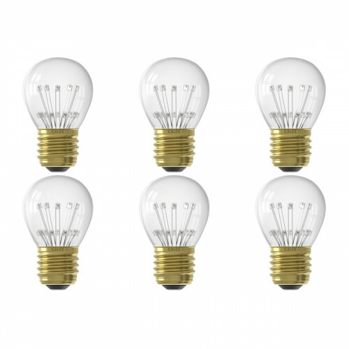 CALEX - LED Lamp 6er Pack - Kugellampe P45 - E27 Sockel - 1W - Warmweiß 2100K - Transparent