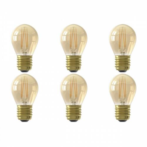 CALEX - LED Lamp 6er Pack - Kugellampe P45 - E27 Sockel - Dimmbar - 3W - Warmweiß 2100K - Gold