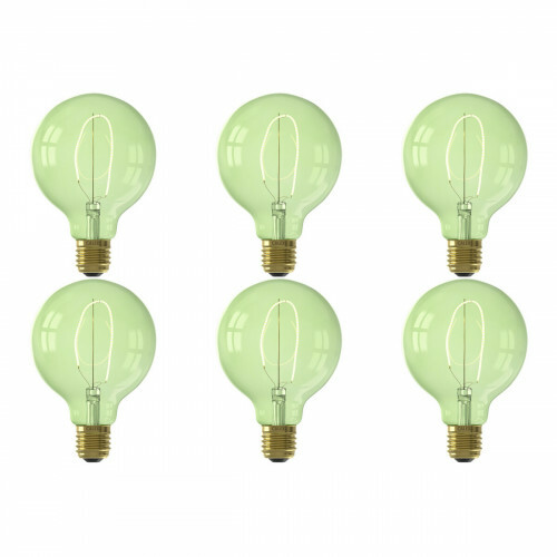 CALEX - LED Lamp 6er Pack - Nora Emerald G95 - E27 Sockel - Dimmbar - 4W - Warmweiß 2200K - Grün