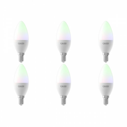 CALEX - LED Lampe 6er Pack - Smart Kerzenlampe B35 - E14 Fassung - Dimmbar - 5W - Anpassbare Lichtfarbe CCT - RGB - Matt Weiß
