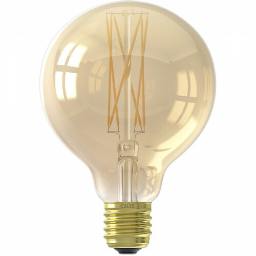 CALEX - LED Lamp - Globe - Filament G95 - E27 Sockel - Dimmbar - 4W - Warmweiß 2100K - Gold