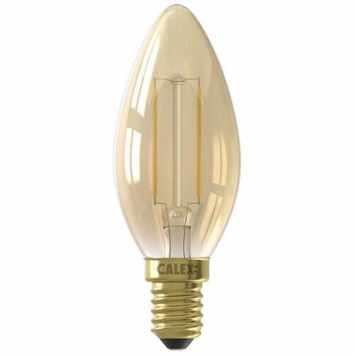 CALEX - LED-Lampe - Kerzenlampe Filament B35 - E14 Fassung - 2W - Warmweiß 2100K - Gold