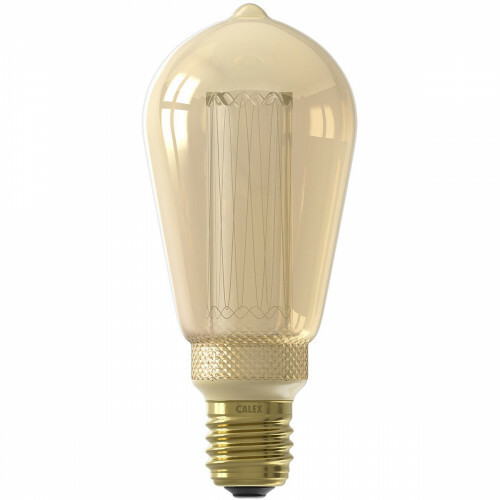 CALEX - LED Lampe - Rustikale - Filament ST64 - E27 Sockel - Dimmbar - 3W - Warmweiß 1800K - Bernstein