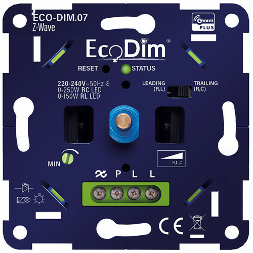 EcoDim - LED-Dimmer - Smart WiFi - ECO-DIM.07 - Phasenabschnittdimmer RC - Z-Wave - Unterputz - Einzeltaste - 0-200W