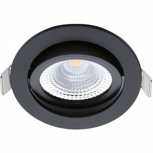 EcoDim - LED Spot - Einbauspot - ED-10029 - 5W - Wasserdicht IP54 - Dimmbar - Warmweiß 2700K - Mattschwarz - Aluminium - Rund - Schwenkbar