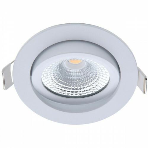 EcoDim - LED Spot - Einbauspot - ED-10070 - 5W - Wasserdicht IP54 - Dimmbar - Neutralweiß 4000K - Mattweiß - Aluminium - Rund - Schwenkbar