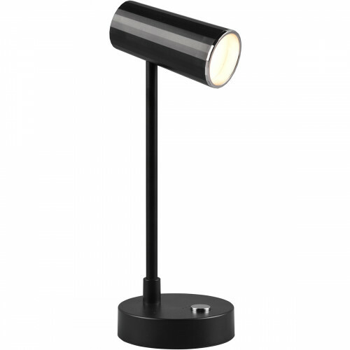 LED Schreibtischlampe - Trion Lono - 2.5W - Anpassbare Lichtfarbe - Dimmbar - Rund - Mattschwarz - Kunststoff