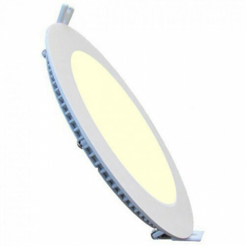 LED Downlight Slim - Einbau Rund 12W - Dimmbar - Warmweiß 3000K - Mattweiß Aluminium - Ø170mm