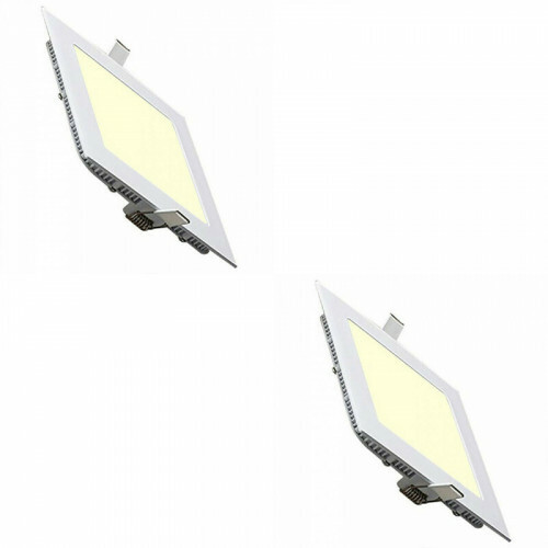 LED Downlight Slim - Einbau Quadratisch 3W - Warmweiß 2700K - Mattweiß Aluminium - 89mm