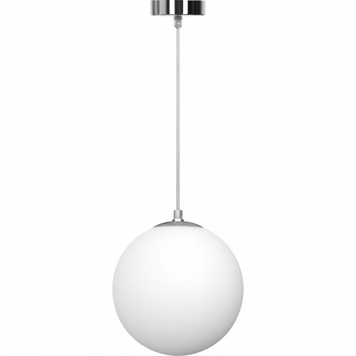 LED Hängelampe - Hängeleuchte - Aigi Pyra - E27 Fassung - Rund - Matt Weiß - Glas