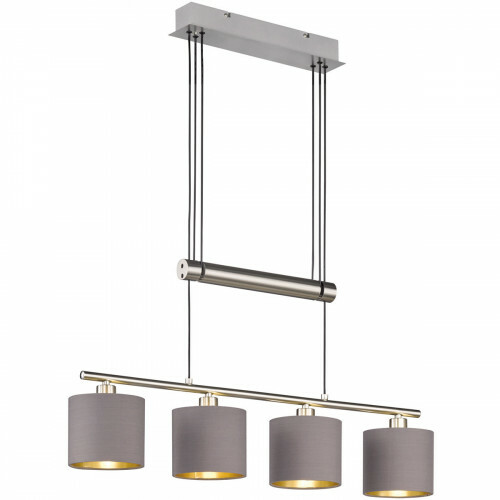 LED Hanglamp - Trion Gorino - E14 Sockel - 4-flammig - Rechteckig - Mattbraun - Aluminium