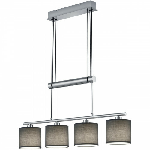LED Hanglamp - Trion Gorino - E14 Sockel - 4-flammig - Rechteckig - Mattgrau - Aluminium