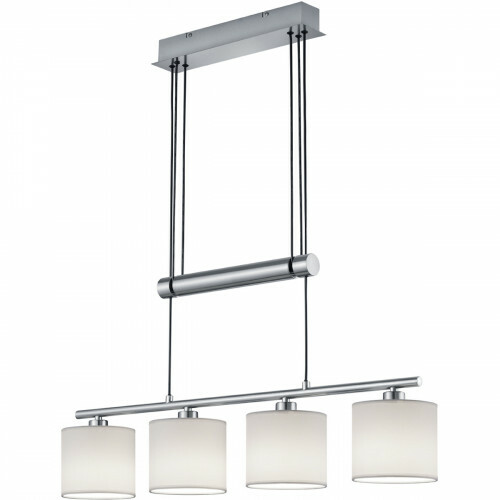 LED Hanglamp - Trion Gorino - E14 Sockel - 4-flammig - Rechteckig - Mattweiß - Aluminium