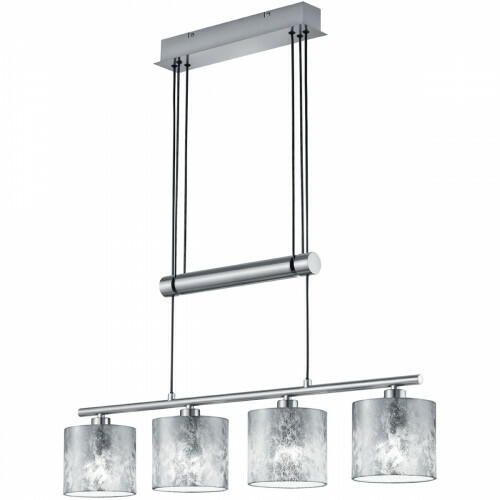 LED Hanglamp - Trion Gorino - E14 Sockel - 4-flammig - Rechteckig - Matt Silber - Aluminium