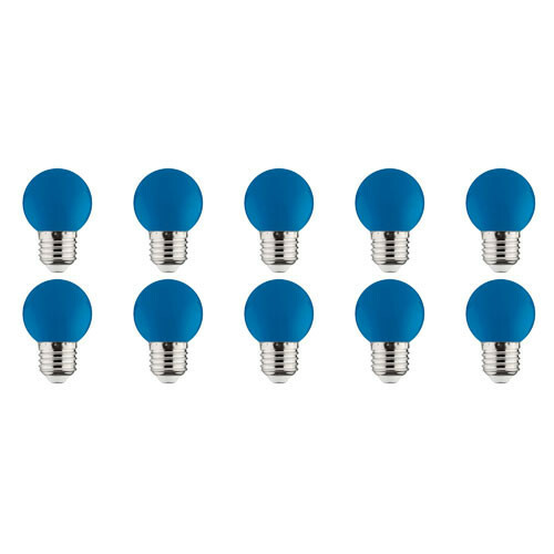 LED Lampe 10er Pack - Romba - Blau Farbig - E27 Sockel - 1W