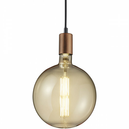 LED Lampe - Filament - Trion Globin - E27 Sockel - 8W - Warmweiß 2700K - Bernstein - Aluminium