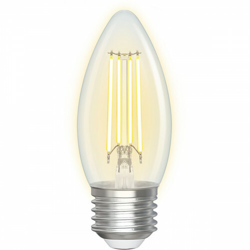 LED-Lampe - Smart LED - Aigi Rixona - Glühbirne C35 - 4.5W - E27 Fassung - WLAN-LED + Bluetooth - Anpassbare Lichtfarbe - Transparent Klar - Glas