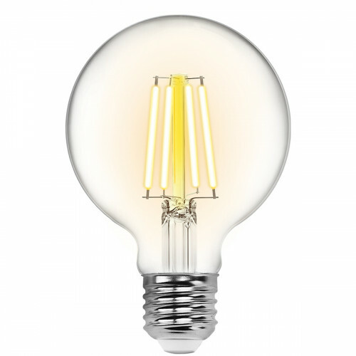 LED-Lampe - Smart LED - Aigi Rixona - Glühbirne G80 - 6W - E27 Fassung - WLAN-LED + Bluetooth - Anpassbare Lichtfarbe - Transparent Klar - Glas
