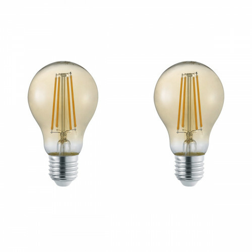 LED-Lampe - Trion Lamba - Set 2 Stück - E27-Fassung - 4W - Warmweiß 3000K - Bernstein - Glas