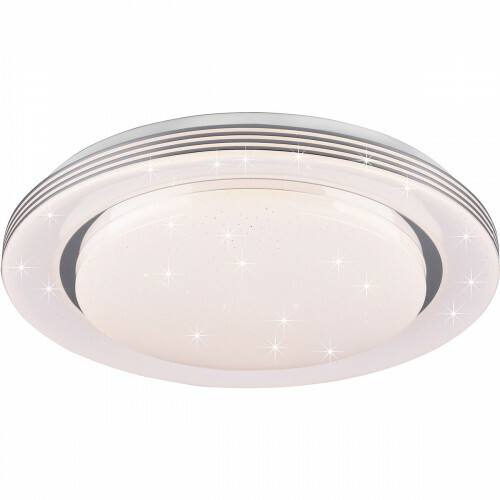 LED Deckenlampe - Deckenbeleuchtung - Trion Atras - 22.5W - Anpassbare Lichtfarbe - Fernbedienung - Dimmbar - Sternlicht - Rund - Matt Weiß - Kunststoff