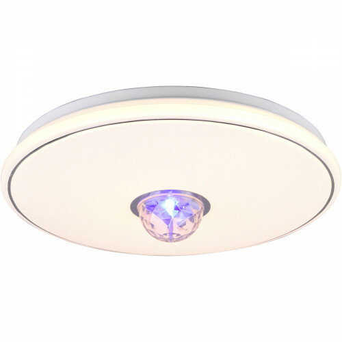 LED Deckenlampe - Deckenbeleuchtung - Trion Herman - 17W - Warmweiß 3000K - RGB - Dimmbar - Fernbedienung - Rund - Mattweiß - Kunststoff