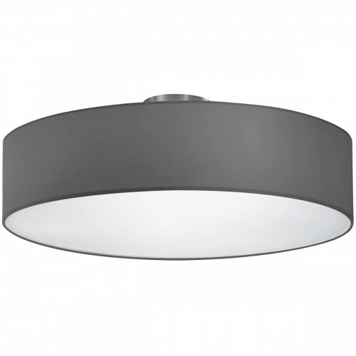 LED Deckenlampe - Deckenbeleuchtung - Trion Hotia - E27-Fassung - 3-flammig - Rund - Mattgrau - Aluminium