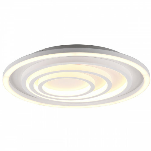 LED Deckenlampe - Deckenbeleuchtung - Trion Kamaro - 40W - Dimmbar - Anpassbare Lichtfarbe - Fernbedienung - Rund - Mattweiß - Aluminium