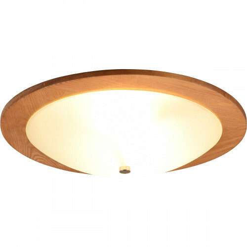 LED Deckenlampe - Deckenbeleuchtung - Trion Palan - E27-Fassung - 2-flammig - Rund - Matt Braun - Holz