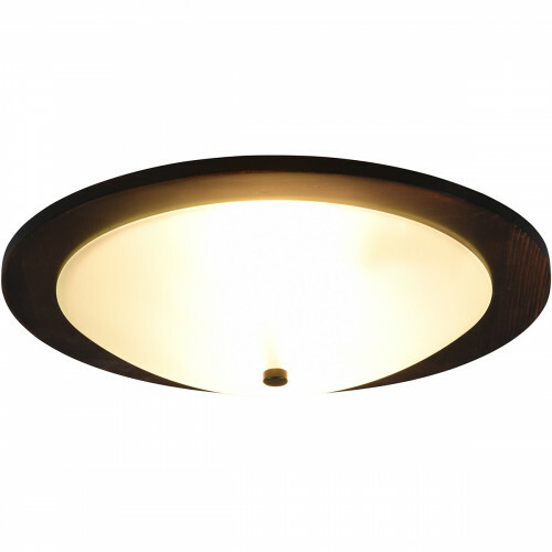 LED Deckenlampe - Deckenbeleuchtung - Trion Palan - E27-Fassung - 2-flammig - Rund - Matt Dunkelbraun - Holz