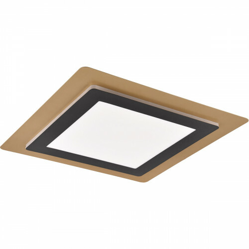LED-Deckenleuchte - Trion Groan - 46W - Verstellbare Farbe - Dimmbar - Quadratisch - Schwarz Gold - Metall