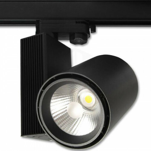 LED Schienenbeleuchtung - Track Spot - Prixa Oron - 30W - 3 Phasen - Rund - Warmweiß 3000K - Matt Schwarz - Aluminium