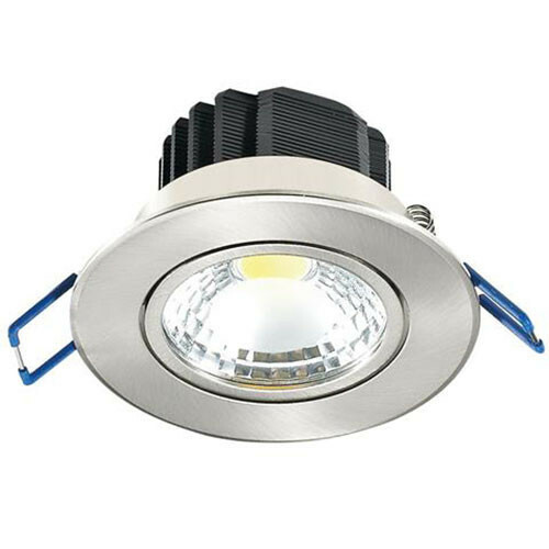 LED Spot - Einbaustrahler - Lila - Rund 5W - Tageslicht 6400K - Matt Chrom Aluminium - Kippbar Ø83mm