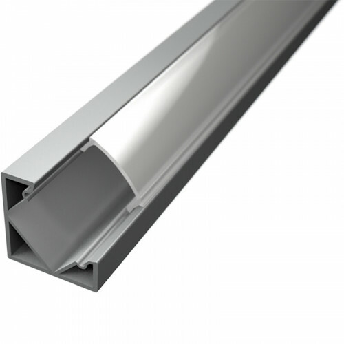 LED Streifen Profil - Delectro Profi - Aluminium - 1 Meter - 18.5x18.5mm - Eckprofil
