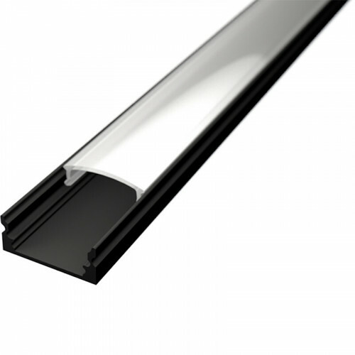 LED Streifen Profil - Delectro Profi - Schwarz Aluminium - 1 Meter - 17.1x8mm - Aufbau