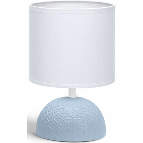 LED Tischlampe - Tischbeleuchtung - Aigi Conton 1 - E14 Fassung - Rund - Matt Blau - Keramik