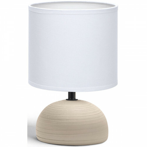 LED Tischlampe - Tischbeleuchtung - Aigi Conton 2 - E14 Fassung - Rund - Matt Braun - Keramik