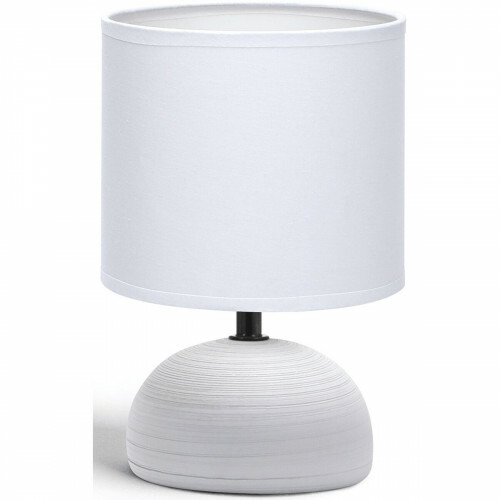 LED Tischlampe - Tischbeleuchtung - Aigi Conton 2 - E14 Fassung - Rund - Matt Grau - Keramik