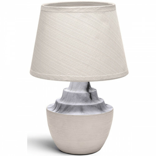 LED Tischlampe - Tischbeleuchtung - Aigi Fospa - E14 Fassung - Rund - Matt Braun - Keramik