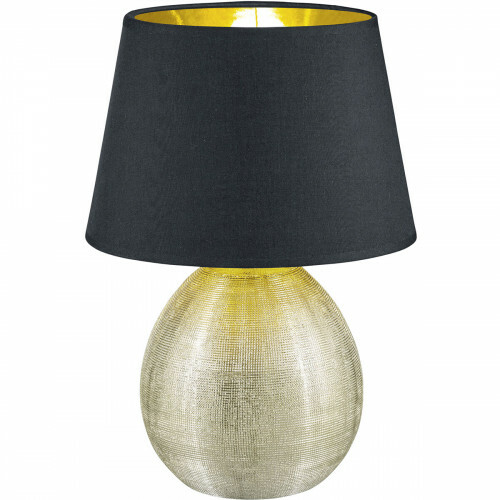 LED Tischlampe - Trion Lunola - E27 Sockel - Rund - Mattes Gold - Keramik