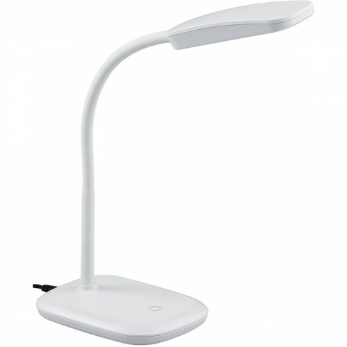 LED Tischlampe - Trion Bolina - 3W - Warmweiß 3000K - Dimmbar - Rechteckig - Glänzend Weiß - Kunststoff