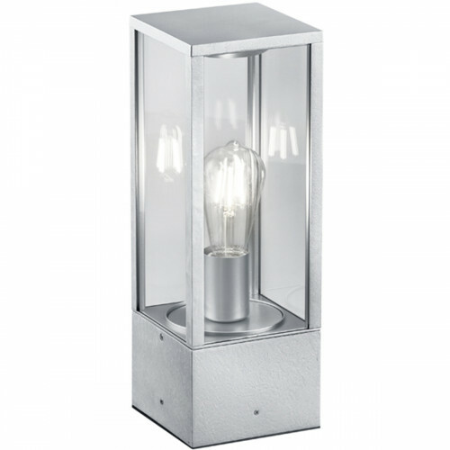 LED Tischlampe - Trion Garinola - E27 Sockel - Rechteckig - Mattgrau - Aluminium