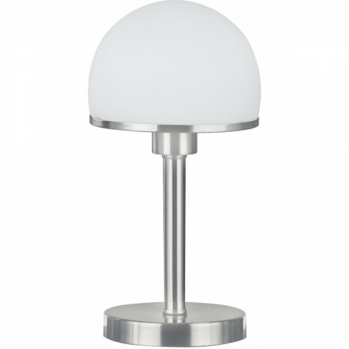 LED Tischlampe - Trion Josa - E27 Sockel - Dimmbar - Rund - Matt Nickel - Aluminium