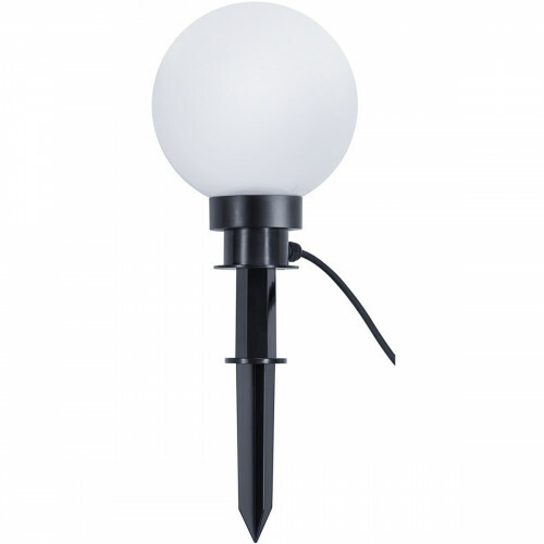 LED Erdspießlampe mit Stecker - Trion Balino - E27 Sockel - Mattschwarz - Kunststoff - Ø200