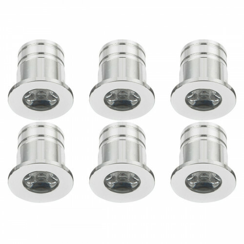 LED Veranda Spot Leuchten 6er Pack - 3W - Warmweiß 3000K - Einbau - Dimmbar - Rund - Silber - Aluminium - Ø31mm