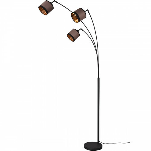 LED-Stehlampe - Trion Vamos - E14 Fassung - 3-Lichter - Rund - Mattschwarz - Metall